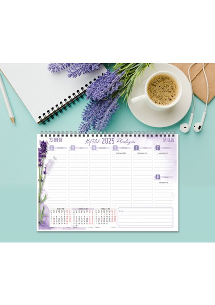 Express Planner 2024-2025 Takvim A4 Ebat 53 Haftalık Planlayıcı Lavender