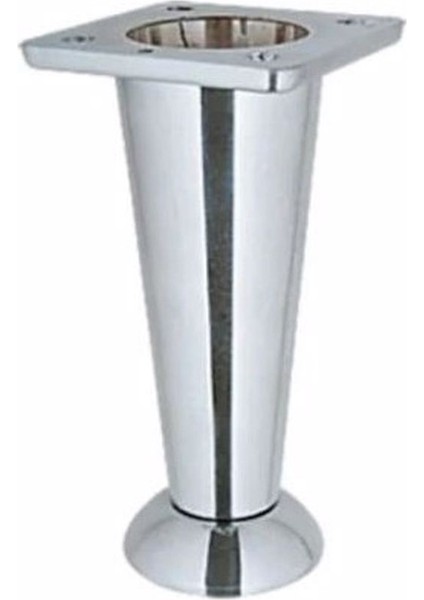 Konik Ayak Krom 10 cm 1 adet (Dolap,Mobilya,Puf Ayağı )(Vidaları Hediye)