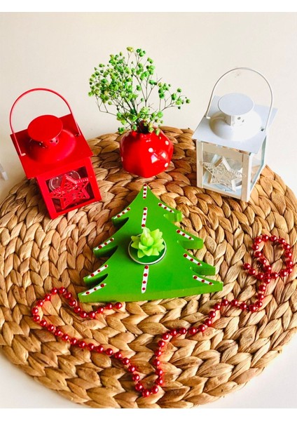 Den Tasarım Yılbaşı Çam Ağaçlı Mumluk(Tealight)