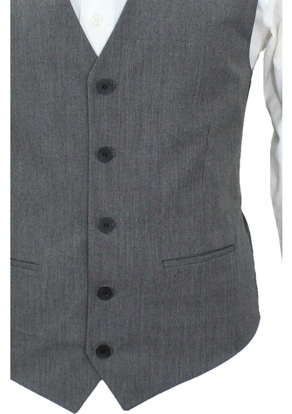 Erkek Yelek V Yaka Gri 50633 fırsatları