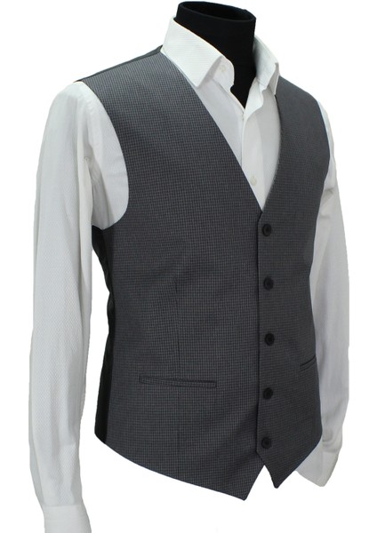 Erkek Yelek V Yaka Gri Desenli 50632 fiyatları