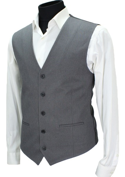 Erkek Yelek V Yaka Gri Desenli 50632 modelleri