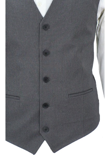 Erkek Yelek V Yaka Gri Desenli 50632 fırsatları