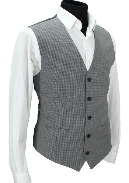 Erkek Yelek V Yaka Gri Desenli 50639 fiyatları