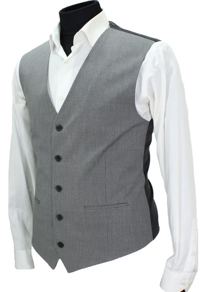 Erkek Yelek V Yaka Gri Desenli 50639 modelleri