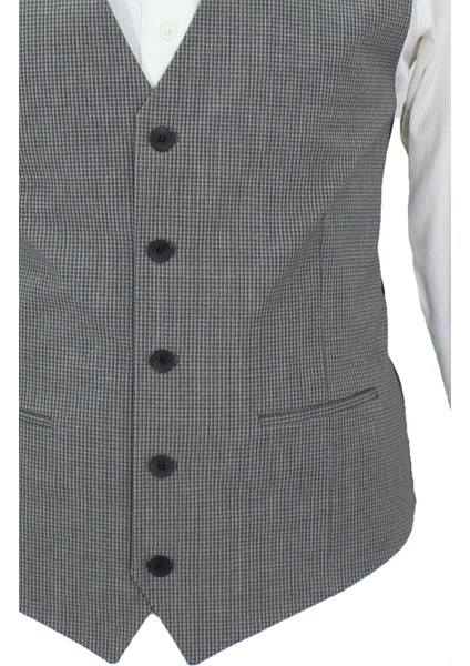 Erkek Yelek V Yaka Gri Desenli 50639 fırsatları