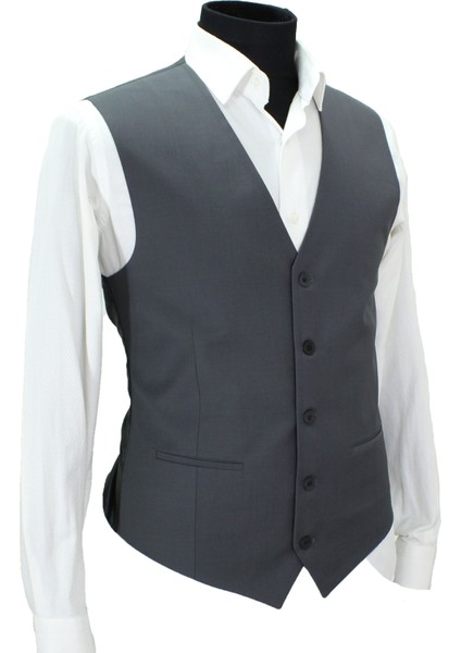 Erkek Yelek V Yaka Koyu Gri 50640 fiyatları