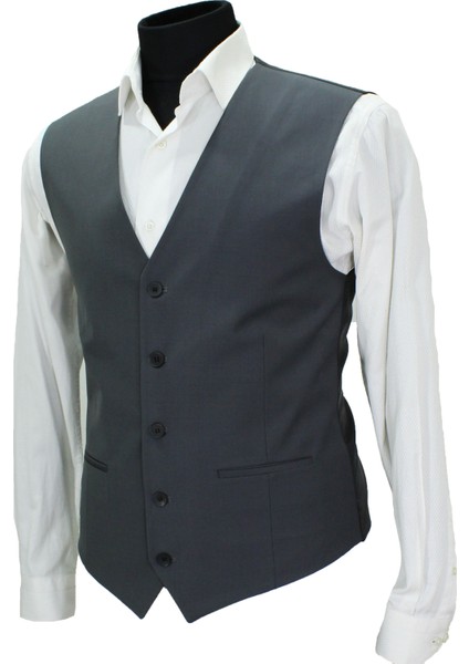 Erkek Yelek V Yaka Koyu Gri 50640 modelleri