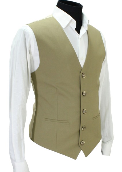 Erkek Yelek V Yaka Bej 50662 fiyatları