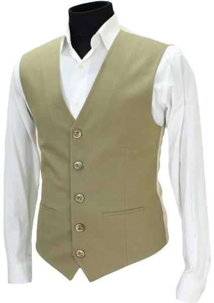 Erkek Yelek V Yaka Bej 50662 modelleri