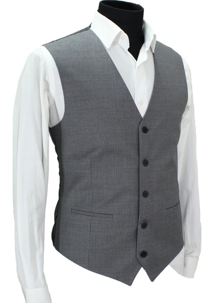 Erkek Yelek V Yaka Gri Çizgili 50642 fiyatları