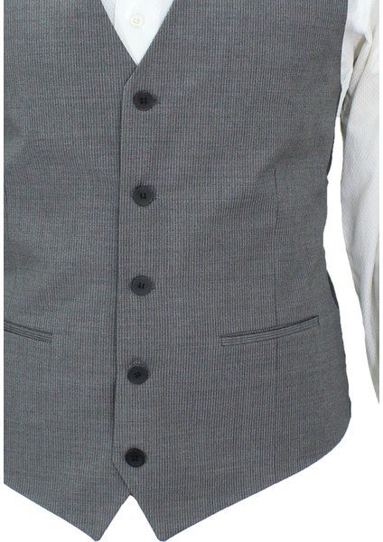 Erkek Yelek V Yaka Gri Çizgili 50642 fırsatları