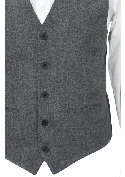 Erkek Yelek V Yaka Gri Kum Desen 50631 fırsatları