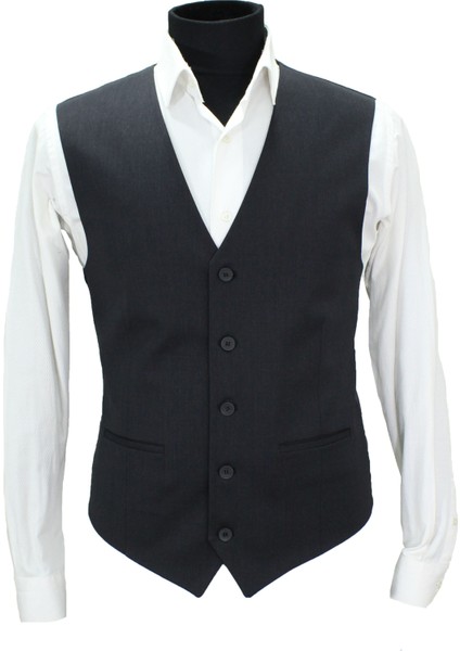 Erkek Yelek V Yaka Antrasit 50624