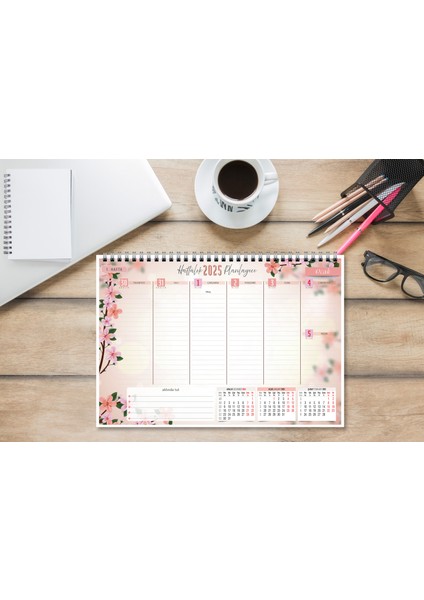 Express Planner 2024 -2025Takvim A4 Ebat 53 Haftalık Planlayıcı Sakura