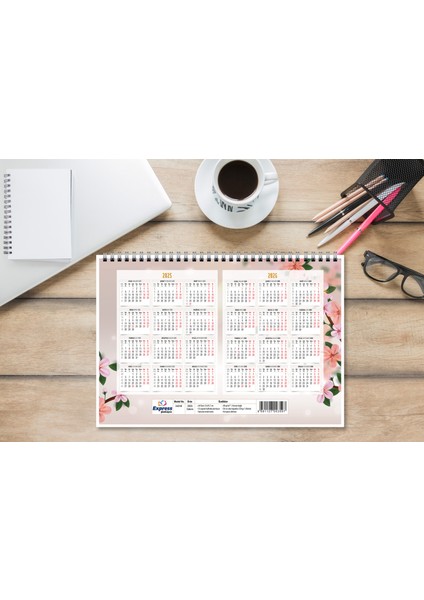 Express Planner 2024 -2025Takvim A4 Ebat 53 Haftalık Planlayıcı Sakura