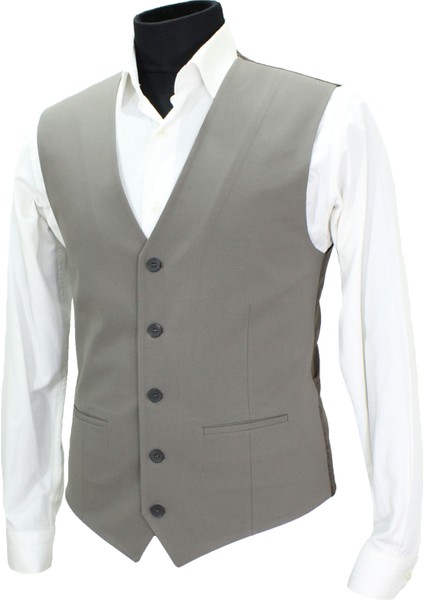 Erkek Yelek V Yaka Koyu Bej 50666 modelleri