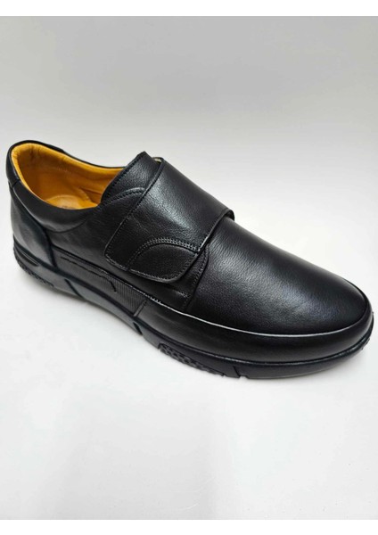Hakiki Deri Büyük Numara (45-46...) Siyah Cırtlı Kauçuk Taban Erkek Ayakkabı C-644113LF fiyatları