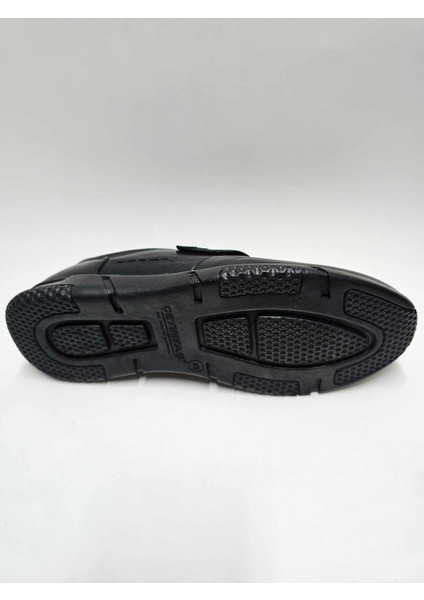 Hakiki Deri Büyük Numara (45-46...) Siyah Cırtlı Kauçuk Taban Erkek Ayakkabı C-644113LF fırsatları