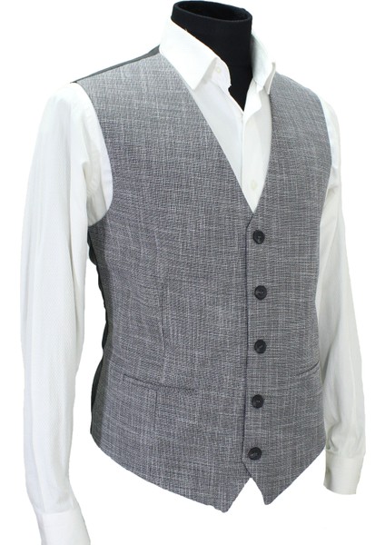 Erkek Yelek V Yaka Gri Kırçıllı 50689 fiyatları