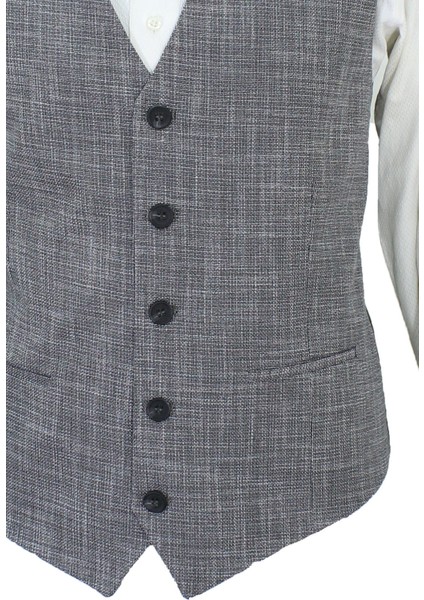 Erkek Yelek V Yaka Gri Kırçıllı 50689 fırsatları