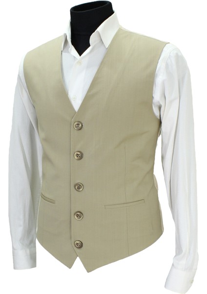 Erkek Yelek V Yaka Bej 50708 modelleri