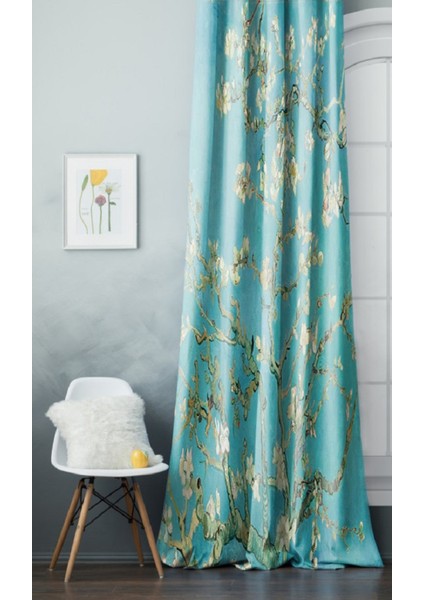 Van Gogh Badem Ağacı Dijital Baskılı Tek Kanat Fon Perde fiyatları