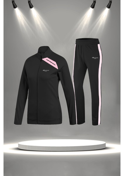 Kadın Siyah Supra Penye Kumaş Mevsimlik Eşofman Takımı (S-3xl)
