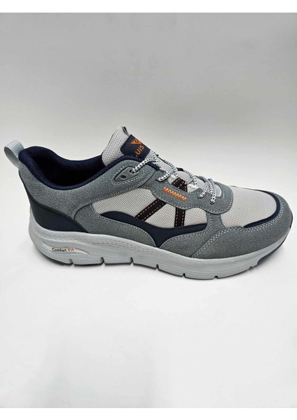 Hakiki Deri Büyük Numara (45-46...) Bağcıklı Rahat Triko Buz Rengi Erkek Ayakkabı C-8485262