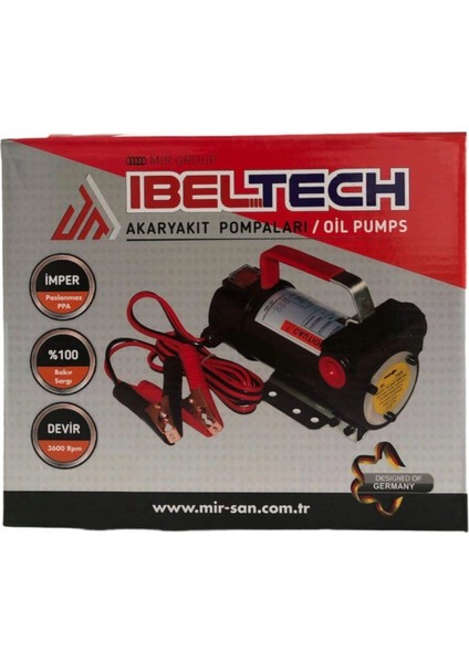 Ibeltech Mazot Yakıt Yağ ve Sıvı Aktarma Pompası 24 V