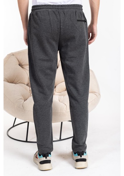 Double Face Kumaş Basic Düz Model Rahat Kalıp Pantolon Kesim Trend Erkek Eşofman ALTI-2880-ANTRASIT