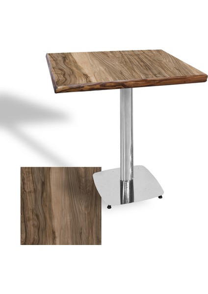 Tokyo Masif Kenar Laminat Kare Masa 80X80 (Kromnikel) - Indiana Wood