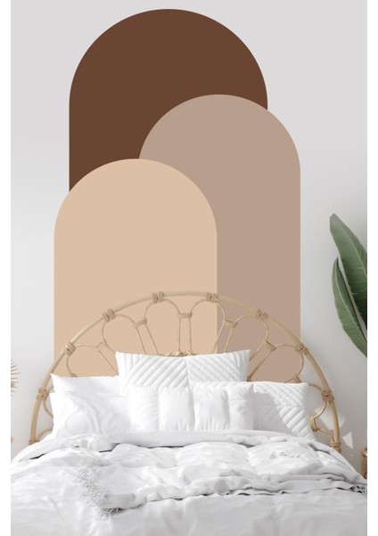 Koyu Kahverengi 3'lü Bohem Duvar Stickerları, şık ve doğal dekor için ideal seçim fiyatları