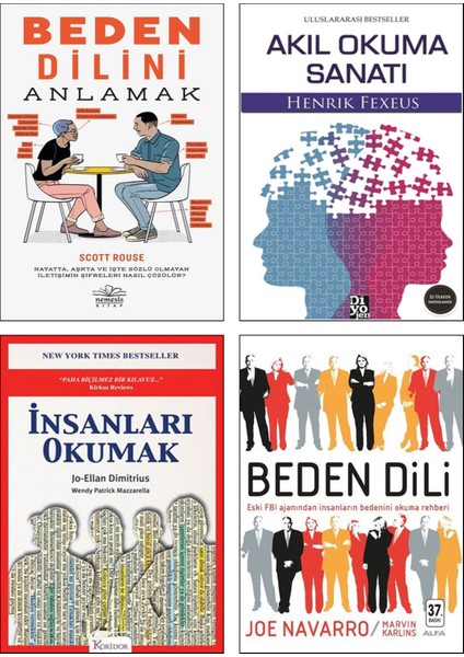 Beden Dilini Anlamak - Akıl Okuma Sanatı - İnsanları Okumak - Beden Dili 4 Kitap