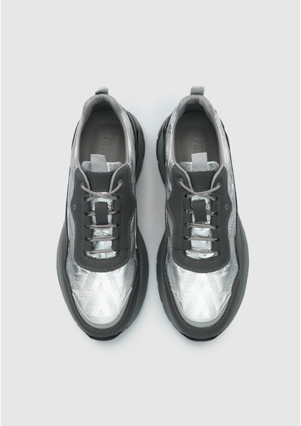 Gri Deri Erkek Sneaker indirimleri