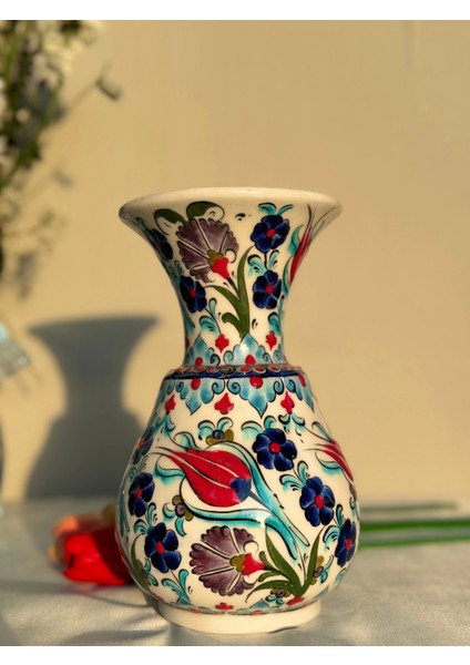 25 cm Samur Renkli Çini Vazo