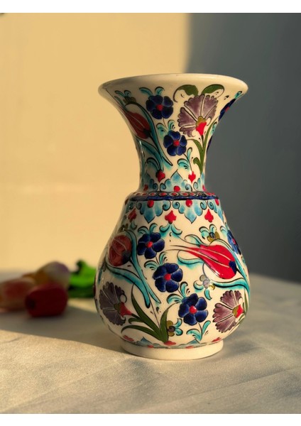 25 cm Samur Renkli Çini Vazo