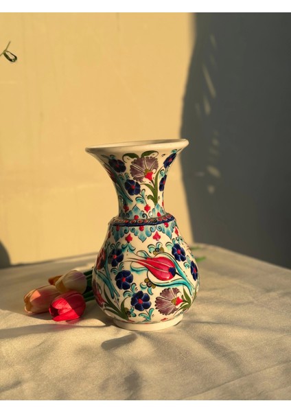 25 cm Samur Renkli Çini Vazo