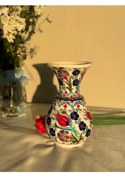 25 cm Samur Renkli Çini Vazo