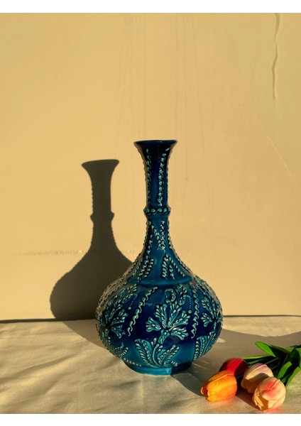 30 cm Koyu Mavi Çini Vazo fiyatları