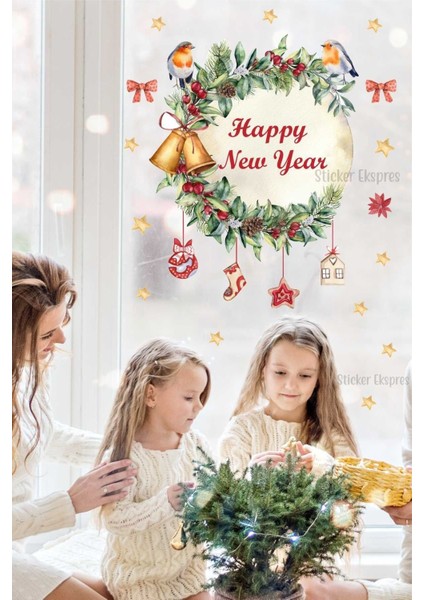 Yılbaşı Süsü Seti, Kapı ve Duvar Dekoru, Çok Renkli, 5+ Parça, Neşeli Temalı