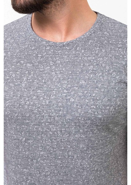 Desenli Lacivert Renk Slim Fit Bisiklet Yaka Erkek T-Shirt fiyatları