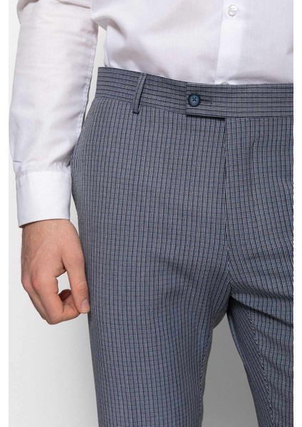 Kareli Lacivert Renk Super Slim Fit Erkek Pantolon fiyatları
