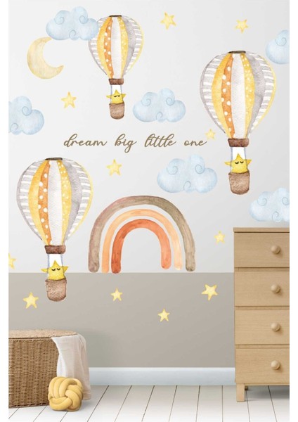 Renkli yıldızlı balonlar çocuk odası duvar çıkartması, neşeli dekorasyon fırsatı fiyatları