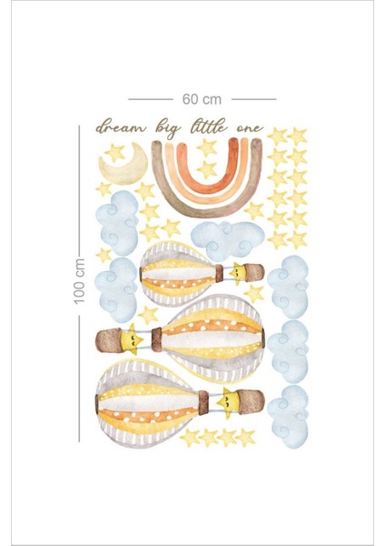 Renkli yıldızlı balonlar çocuk odası duvar çıkartması, neşeli dekorasyon fırsatı modelleri