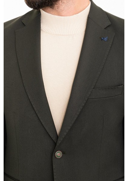 Düz Haki Slim Fit Mono Yaka Erkek Ceket fiyatları