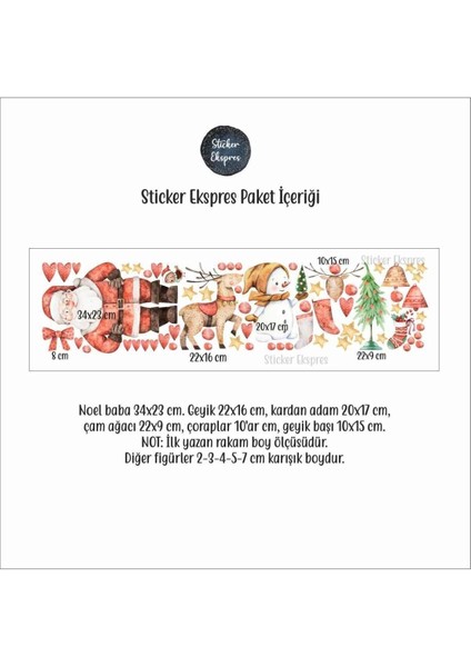 Yılbaşı temalı renkli cam ve kapı sticker seti, sevimli figürler, dekoratif süsler, TR menşei fiyatları