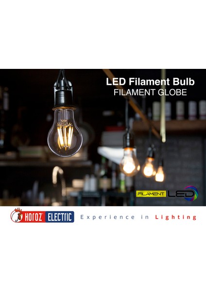 Horoz 8W Rustik LED Ampul Günışığı E27 Duylu Dekoratif Ampul Flamanlı 900 Lümen modelleri