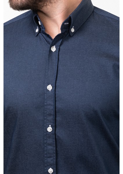 Düz Lacivert Renk Slim Fit Uzun Kollu Erkek Gömlek fiyatları