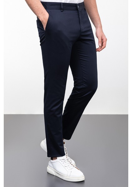 Düz Lacivert Renk Super Slim Fit Erkek Pantolon